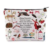 LEVLO Trousse de maquillage Mary Movie avec fermeture éclair pour femmes et filles avec inscription You Are Braver Stronger Smarter Than You Think, Always Mary, Sac fourre-tout