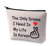 LEVLO Trousse de maquillage pour amateur de drame coréen The Only Drama I Need in My Life is Korean Cosmetic Bag pour K-Drama Mom, Le seul drame