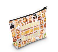 LEVLO Trousse de maquillage pour cochon d'Inde - Cadeau idéal pour les amateurs de cochon d'Inde - Avec fermeture éclair - Inscription « Always Be Yourself Except When You Can Be A Guinea Pig Then