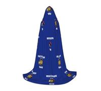 LEVNDIEJ Cape à capuche avec imprimé drapeau de l'État du Wisconsin pour femmes et hommes, robe médiévale pour Halloween, bal masqué, cosplay, noir, Medium