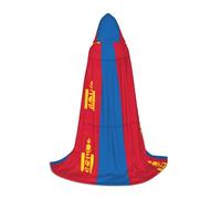 LEVNDIEJ Cape à capuche avec imprimé drapeau mongol pour homme et femme, costume médiéval pour Halloween, bal masqué, cosplay, noir, Medium