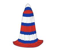 LEVNDIEJ Cape à capuche avec imprimé drapeau russe pour homme et femme - Costume médiéval pour Halloween, bal masqué, cosplay, noir, Medium