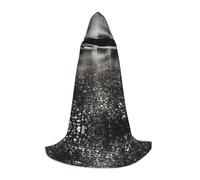 LEVNDIEJ Cape à capuche avec imprimé mosaïque noire pour homme et femme - Costume médiéval pour Halloween, bal masqué, cosplay, noir, Large