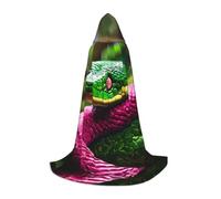 LEVNDIEJ Cape à capuche avec imprimé serpent vert pour homme et femme, costume médiéval pour Halloween, bal masqué, cosplay, noir, Medium