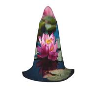 LEVNDIEJ Cape à capuche avec imprimé Spirit of the Lotus pour homme et femme - Costume médiéval pour Halloween, bal masqué, cosplay, noir, Small