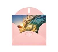 LEVNDIEJ Cartes d'anniversaire vierges avec impression de marée Grand Waves Seaside Cartes de vœux Cartes de remerciement Enveloppes pour toutes les occasions