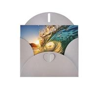 LEVNDIEJ Cartes d'anniversaire vierges avec impression de marée Grand Waves Seaside Cartes de vœux Cartes de remerciement Enveloppes pour toutes les occasions