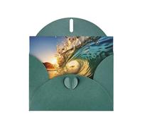 LEVNDIEJ Cartes d'anniversaire vierges avec impression de marée Grand Waves Seaside Cartes de vœux Cartes de remerciement Enveloppes pour toutes les occasions
