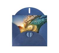 LEVNDIEJ Cartes d'anniversaire vierges avec impression de marée Grand Waves Seaside Cartes de vœux Cartes de remerciement Enveloppes pour toutes les occasions