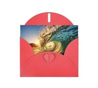 LEVNDIEJ Cartes d'anniversaire vierges avec impression de marée Grand Waves Seaside Cartes de vœux Cartes de remerciement Enveloppes pour toutes les occasions