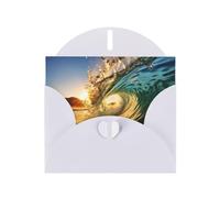 LEVNDIEJ Cartes d'anniversaire vierges avec impression de marée Grand Waves Seaside Cartes de vœux Cartes de remerciement Enveloppes pour toutes les occasions