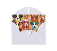 LEVNDIEJ Cartes d'anniversaire vierges avec imprimé carlin mignon - Cartes de vœux - Cartes de remerciement et enveloppes pour toutes les occasions