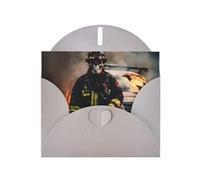 LEVNDIEJ Cartes d'anniversaire vierges avec imprimé flammes pompiers - Cartes de vœux - Cartes de remerciement - Enveloppes pour toutes les occasions