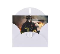 LEVNDIEJ Cartes d'anniversaire vierges avec imprimé flammes pompiers - Cartes de vœux - Cartes de remerciement - Enveloppes pour toutes les occasions