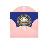 LEVNDIEJ Cartes d'anniversaire vierges imprimées drapeau du New Hampshire - Cartes de vœux - Cartes de remerciement et enveloppes pour toutes les occasions
