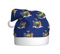 LEVNDIEJ Chapeau de Père Noël drapeau de l'État de New York pour adulte, chapeau de Noël, chapeau de Noël unisexe pour fête de Nouvel An