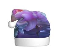 LEVNDIEJ Chapeau de Père Noël violet fleur de lotus pour adulte, chapeau de Noël, vacances pour unisexe, chapeau de Noël pour fête de Nouvel An