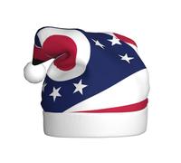 LEVNDIEJ Chapeaux de Père Noël avec drapeau de l'État de l'Ohio, chapeau de Noël, chapeau de Noël unisexe pour fête de Nouvel An