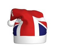 LEVNDIEJ Chapeaux de Père Noël Drapeau Anglais Adulte Chapeau de Noël Unisexe Chapeau de Noël pour Nouvel An Fête festive