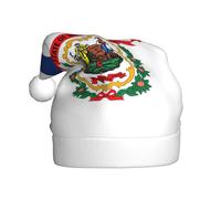 LEVNDIEJ Chapeaux de Père Noël Drapeau de l'État de Virginie occidentale pour adulte, chapeau de Noël, chapeau de vacances pour unisexe, chapeau de Noël pour fête de Nouvel An
