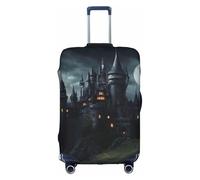 LEVNDIEJ Dark Fairy Tale Castle01 Housse de valise élastique pour bagage Idéal pour les voyages d'affaires, blanc, Medium