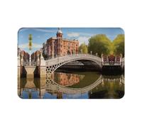 LEVNDIEJ Dublin Irlande Ha Penny Bridge River Print Paillasson de bienvenue extérieur paillasson intérieur tapis de sol, pour porte avant arrière, garage