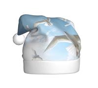 LEVNDIEJ Flock Of Birds Chapeaux de Père Noël pour adulte, chapeau de Noël, chapeau de Noël unisexe pour fête de Nouvel An