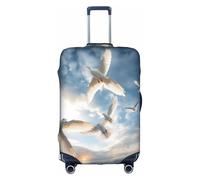 LEVNDIEJ Flock Of Birds1 Housse de valise élastique pour bagages Idéal pour les voyages d'affaires, blanc, X-Large