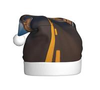 LEVNDIEJ Freeway Highway Road In The Desert Chapeaux de Père Noël pour adulte, chapeau de Noël, vacances pour unisexe, chapeau de Noël pour fête de Nouvel An
