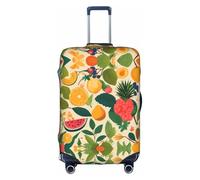 LEVNDIEJ Hojas Tropicales Y Flores Housse de valise élastique pour bagages Idéal pour les voyages d'affaires, blanc, Medium