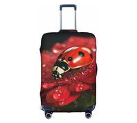 LEVNDIEJ Housse de valise élastique à imprimé coccinelle pour bagages, parfaite pour les voyages d'affaires, Blanc, Small