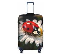 LEVNDIEJ Housse de valise élastique à imprimé coccinelle pour bagages, parfaite pour les voyages d'affaires, blanc, Small