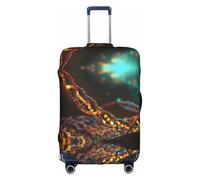 LEVNDIEJ Housse de valise élastique avec chaîne ADN - Idéale pour les voyages d'affaires, blanc, Small