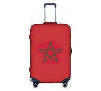 LEVNDIEJ Housse de valise élastique avec drapeau du Maroc - Idéale pour les voyages d'affaires, blanc, Large