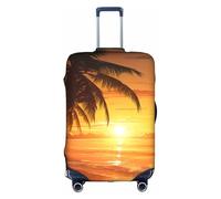 LEVNDIEJ Housse de valise élastique avec illustration de palmiers, idéale pour les voyages d'affaires, blanc, X-Large