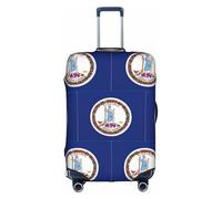 LEVNDIEJ Housse de valise élastique avec imprimé drapeau de l'État de Virginie, parfaite pour les voyages d'affaires, blanc, Large
