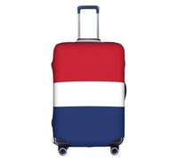 LEVNDIEJ Housse de valise élastique avec imprimé drapeau néerlandais, parfaite pour les voyages d'affaires, blanc, Large