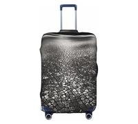 LEVNDIEJ Housse de valise élastique avec imprimé mosaïque noir ombré parfait pour les voyages d'affaires, blanc, X-Large