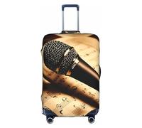 LEVNDIEJ Housse de valise élastique avec microphone et notes de musique - Idéal pour les voyages d'affaires, blanc, Large