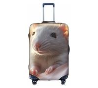 LEVNDIEJ Housse de valise élastique imprimée cochon d'Inde, parfaite pour les voyages d'affaires, blanc, Medium