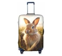 LEVNDIEJ Housse de valise élastique imprimée cochon d'Inde, parfaite pour les voyages d'affaires, blanc, Large