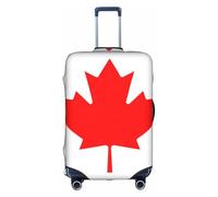 LEVNDIEJ Housse de valise élastique imprimée drapeau canadien, parfaite pour les voyages d'affaires, blanc, Large