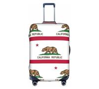 LEVNDIEJ Housse de valise élastique imprimée drapeau de l'État de Californie, parfaite pour les voyages d'affaires, blanc, Large