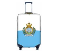 LEVNDIEJ Housse de valise élastique imprimée drapeau de Saint-Marin, parfaite pour les voyages d'affaires, blanc, X-Large