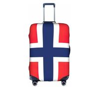 LEVNDIEJ Housse de valise élastique imprimée drapeau norvégien, parfaite pour les voyages d'affaires, blanc, X-Large