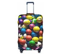 LEVNDIEJ Housse de valise élastique imprimée football parfaite pour les voyages d'affaires, blanc, Small