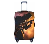 LEVNDIEJ Housse de valise élastique imprimée guitare musicale parfaite pour les voyages d'affaires, blanc, X-Large
