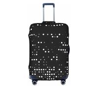 LEVNDIEJ Housse de valise élastique noire à pois pour bagages, idéale pour les voyages d'affaires, Blanc, Large
