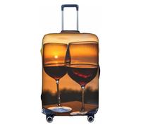 LEVNDIEJ Housse de valise élastique pour bagage - Imprimé vin rouge - Parfait pour les voyages d'affaires, blanc, Large