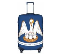 LEVNDIEJ Housse élastique pour valises avec drapeau de l'État de Louisiane, parfaite pour les voyages d'affaires, blanc, Large